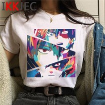My Hero Academia Bakugou Todoroki Boku No Bnha 여성 그런지 미학 하라주쿠 카와이 티셔츠 여름 상의 얼짱