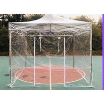 투명비닐천막 무정전비닐 야외 텐트 온실 대기실 캠핑, 2x2 상단 천 + 4면 천