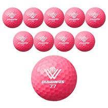 다이아윙스 골프공 M2 10구 고반발 비거리 볼, 핑크, 1개입, 10개