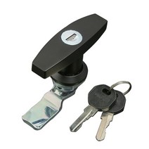 카라반도난 녹 증거 t 모양 핸들 잠금 트레일러 도구 상자 서랍 캐비닛 도어 잠금 래치 anti theft for caravan rv truck motor home, 검은색