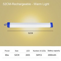 블루레이ODD 외장 리핑 4K 재생 플레이어 17cm-52cm LED 다기능 비상 조명 튜브 DC5V 20W 40W 60W USB 충, 01 52cm warm light