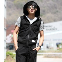 여름 남녀공용 민소매 반팔 후드집업 커플 나시