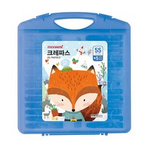 [알파] [모나미] 모니주 크레파스 55색 60본 (파랑), 종류:[8012170]파랑