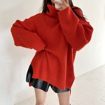 한시오분 / 와이드 터틀넥 니트원피스 (4color)