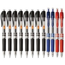 동아 유노크 젤잉크 중성 볼펜 0.5mm 12개 U-KNOCK UK504, UK 혼합(흑8청2적2)