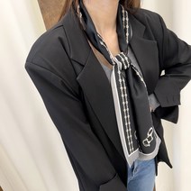 에이치스 트렌디한 양면 프린팅 롱 타이 스카프