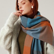 캐시미어 숄 디자이너 니트 봄 겨울 여성 스카프 격자 무늬 따뜻한 스카프 목도리 럭셔리