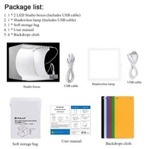 포토 박스 사진 찰영 미니 스튜디오 LED 그림자 없는 조명 램프 패널 패드 상자 키트 촬영 템 제거 라이트, Shadowless lamp kit