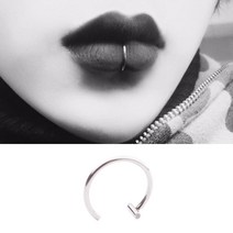 트릭 립 입술 피어싱 입찌 페이크 립커프 펑키템 티타늄소재 패션 피어싱 훼이크 피어싱 블랙볼