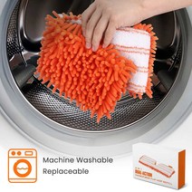 Flip Mop Refill 2 in 1 Dual-Action Microfiber Chenille Replacement Head Self Wring Pads Rags for Was, [03] 5Pcs