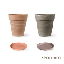 데팡스 데로마 이태리토분 바소알토듀오 화분+받침세트 인테리어화분 대형화분 거실화분, 화분22cm(그라파이트)+깔망