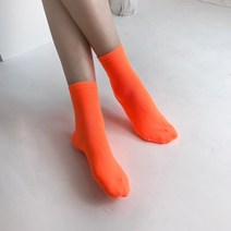 5컬러 형광 네온 무지 여자 패션 데일리 양말 삭스