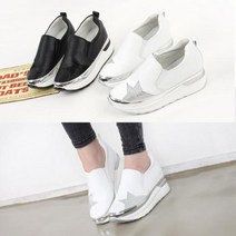 이나슈즈 스타 큐빅 통굽 키높이 슬립온 7cm