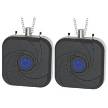 2 PCS 미니 300mAh 배터리 음이온 목걸이 매달려 공기 청정기, 하나, 블랙 & 실버