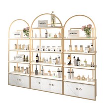 매장 화장품정리대 향수 진열장 가방 네일샵 브러쉬 장식장 다용도 선반, C. 럭셔리 진열선반-도어 수납+조명+1m