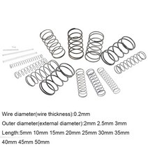 스프링 토션 인장 제작 코일 금형 문 파는곳 종류 팜 20pcs 0.22 2.5 35-50mm 스틸 소형 압축 해제 기계식 리턴 압력 od 2mm 2.5mm 3mm, 0.2mm, 20mm