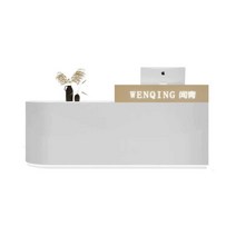 접수 카운터 인포데스크 프론트 매장 템바보드 데스크, 스타일 3 벨리 화이트 80x60x100cm