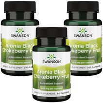 스완슨 아로니아 블랙 초크베리 프룻 400mg 캡슐, 60개입, 3개