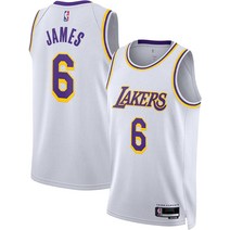 르브론 제임스 LA 레이커스 NBA 하얀색 스윙맨 저지 M 사이즈