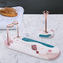이태리인테리 북유럽 호텔식 규조토 칫솔꽂이 칫솔걸이 스탠드 거치대 트레이, 트레이형