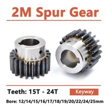 스퍼기어 스텝 키웨이 보어 스퍼 2 M 모터 기어 OD 45 탄소강 1 개 RC부품, 38.23 Teeth - 15mm  (keyway 5)