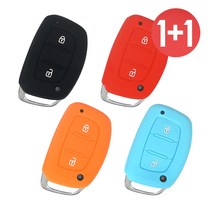 바이어블 1+1 현대 2버튼 포터 전기차 포터2 일렉트릭 스마트 키 실리콘 케이스, 블랙+블랙
