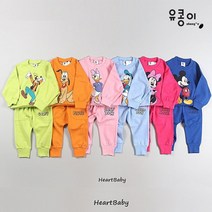 유콩이 디즈니 미키와 친구들 상하세트(봄가을) / 유아 아동 주니어 어린이집 유치원 등원룩 / 1세부터 10세까지 남아 여아 봄 가을옷