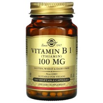 Solgar 솔가 비타민B1 100 mg 100정 비타민비 티아민 thiamin HCl 베지캡슐 솔땡 고약사 약들약
