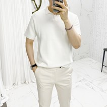 아도르클래식 테리 반오픈 카라 소프트 반팔 4컬러 니트