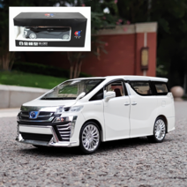 TOYOTA 도요타 벨파이어 럭셔리 미니밴 MPV 1대24 자동차 미니카 모형 다이캐스트 청년K쇼핑, 화이트