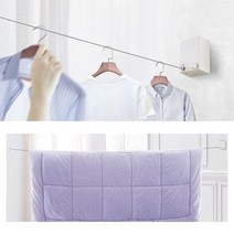 실내 베란다 간편 설치 시크릿 빨래줄 원룸빨래건조대, 상세페이지 참조