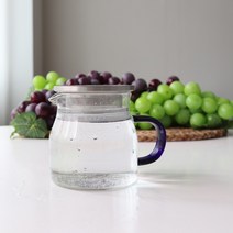 SL 내열 저그 투명 유리 물병 카페 물통 보틀 냉장고 티잔 티포트, 2-4)SL저그블루400ml+뚜껑(197887)