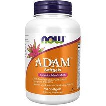 NOW 보충제 ADA 남성용 종합 비타민 쏘팔메토 식물 스테롤 리코펜 및 CoQ10 소프트젤 90개, 90 Softgels