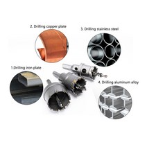 철판 절단기 커터 니블러 카바이드 팁 TCT 구멍 톱 16-100mm 스테인레스 강판 철 드릴링 금속 가공 키트 비, 16 23mm