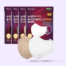 네퓨어 새부리형 마스크 60매 KF94 일회용 컬러 아토2D마스크 국산 끈조절 황사 미세먼지차단, 반타블랙
