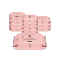 앙블랑 세이프 인디핑크 유아물티슈 휴대 캡형 20매, 8박스, 12개입