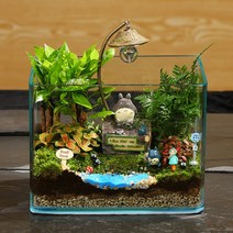 지브리 토토로 DIY 워터가든 이끼 테라리움 만들기 비바리움 키트, DIY재료패키지