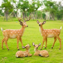 대형 사슴 야외 조형물 촬영용 포토존 소품 공원 놀이터 동물원 장식 인형, 01. 서있는 사슴 한 쌍