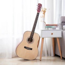 JIZILIN 41인치 38인치 남녀 입문용 통기타 + 구성품 13종, 41인치  둥근 모서리  원목색  사은품 모두 증정