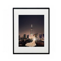 알류미늄 종이마트 맞춤제작 무광출력 전면아크릴 사진액자 사이즈선택 중형 대형 직사각형 벽걸이액자, 무광블랙