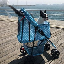 4륜 강아지 고양이 애견 유모차 캐리어 개모차 견모차 말티즈 노견유모차, 4륜애견유모차 브라운
