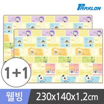 파크론 1+1 뽀로로 카툰잡 웰빙 놀이방매트 230x140x1.2cm, 뽀로로 카툰잡 웰빙 230x140x1.2cm (2장)