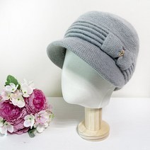 국민할매 겨울 할머니 방한 털모자 큐빅 리본 중년여성 겨울모자 벙거지 안감융털 [JGC-3]