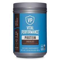 바이탈 프로틴 Vital Performance 단백질 파우더 25g 락토스 프리 우유 분리 카제인 및 유청 블렌드 스포츠 인증을 위한 NSF 콜라겐 펩타이드 10g EAA 8g B, Chocolate, 1.72 Pound (Pack of 1)