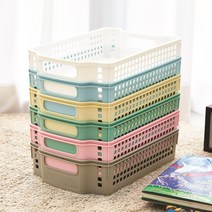 유아이원 멀티 수납바구니 1박스, 연노랑