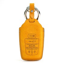 토요타 뉴 시에나 하이브리드 6버튼 스마트키 가죽케이스 키홀더 PT04, 미네르바복스 옐로우