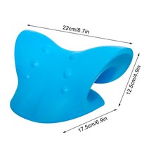 목 어깨 들것 릴랙서 자궁 경부 척추 교정 지압 요법 견인 장치 마사지 베개 통증 완화 자궁 경부 척추 정렬, [02] 파란