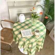 아보카도 체크무늬 테이블보 사진촬영 배경 천 돌상천, 70 x 70cm 아보카도 그린 체크무늬