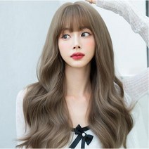 시디저니 통가발 웨이브긴발 롱헤어 (쿨브라운/린넨브라운 약56cm) 가발+가발망+거치대+기본머리핀세트, 쿨브라운