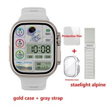 울트라 스마트 워치 시리즈 8 49mm 케이스 420*485 Alipay GPS 트랙 블루투스 PK ZD8 맥스, GreyAlpine white_49mm